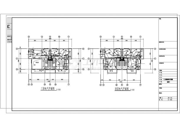 某 5层双拼别墅电气施工CAD图纸-图二