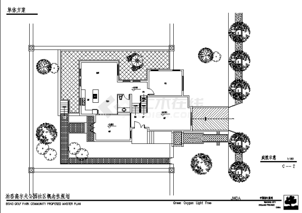 南京某小区单体别墅住宅楼建筑设计施工cad图纸-图一