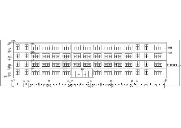 广州市某音乐培训学院4层框架结构教学楼平立面设计CAD图纸-图一