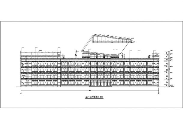 常州市天翔技工学院4层框架结构教学楼建筑设计CAD图纸-图二