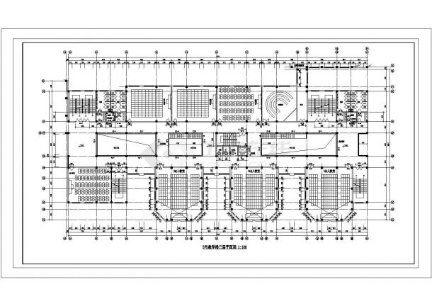 太原市某技工学校6层砖混结构教学楼平面设计CAD图纸（3套方案）-图二