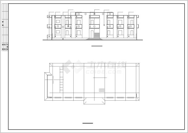 昆山某550平米2层砖混结构少年活动中心教学楼建筑设计CAD图纸-图二