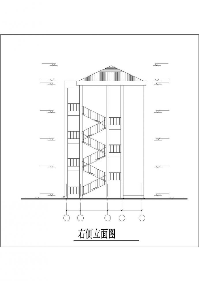 汉中市南郑中学1200平米4层砖混结构教学楼建筑设计CAD图纸_图1