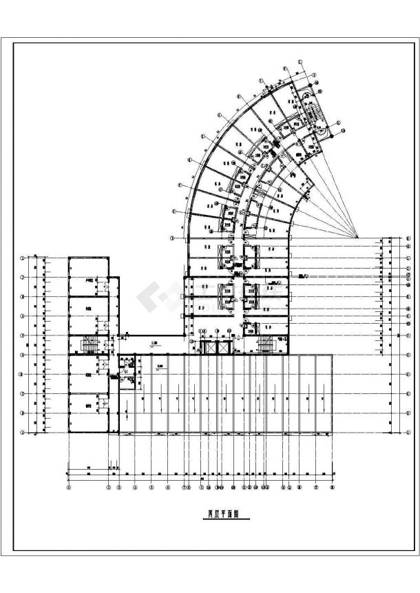 八层酒店全套建筑施工设计CAD图-图二