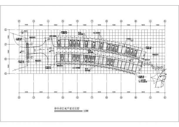 某停车场区域规划设计cad总平面方案定位图-图一