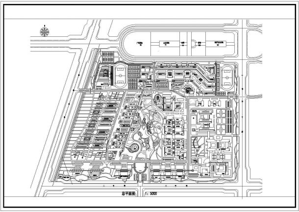 广州市越秀区某实验中学新校区总平面规划设计CAD图纸-图一