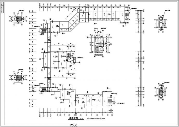 某中学教学楼综合楼设计cad图，含效果图_图1