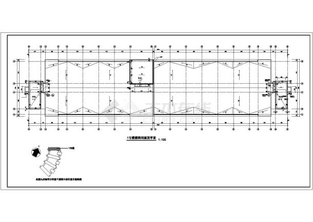 包头市海翔技工学院1.4万平米5层框架结构教学楼建筑设计CAD图纸-图一