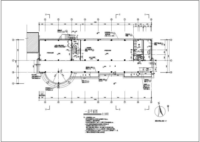 某地区小学多功能教学楼建筑设计cad图_图1