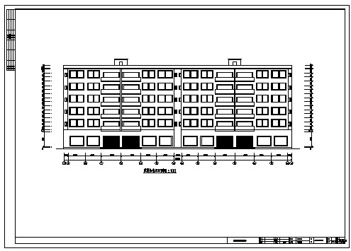六层花园商住楼建筑设计cad图(含计算书，共七张)-图二