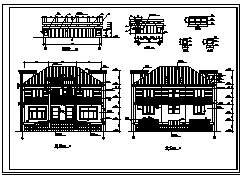 住宅楼设计_400平米某三层框架结构新农村现代住宅楼建筑施工cad图，含效果图-图二
