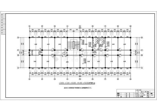 昆山市某集团公司4140平米6层框架结构办公楼建筑结构设计CAD图纸-图一