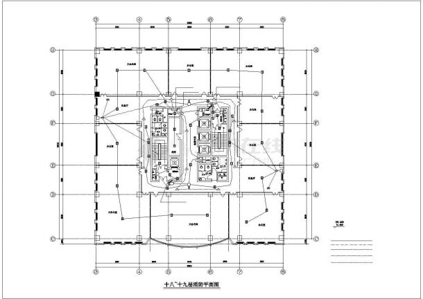 高层办公楼消防报警设计cad图含设计说明-图一