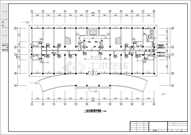 商务办公楼中央空调管道设计cad施工图，含施工说明-图一