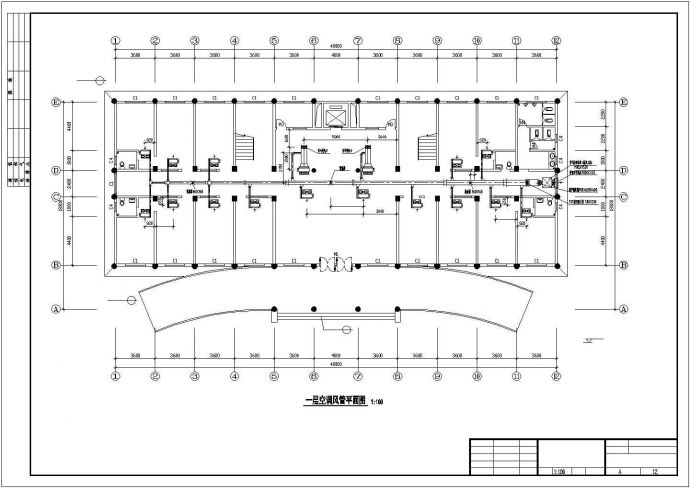 商务办公楼中央空调管道设计cad施工图，含施工说明_图1