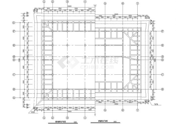 某一层大雄宝殿建筑设计cad施工图-图二