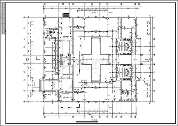 长45.85米 宽40.4米 一层四合院建筑设计图-图二