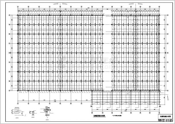 厂房设计_太原市某大型工厂单层钢结构加工厂房全套结构设计CAD图-图二