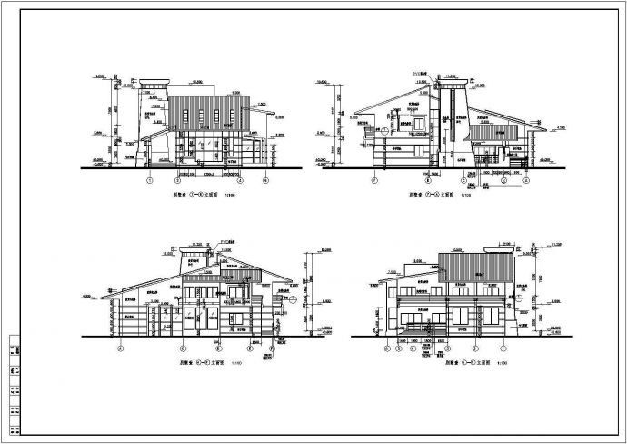 某二层框架结构藏式别墅设计cad 全套建筑施工图_图1