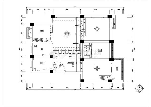 欧式三居室全套装修设计施工图-图一