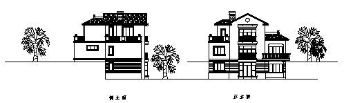 住宅设计_某二层农村自建欧式住宅建筑施工cad图，含效果图-图二