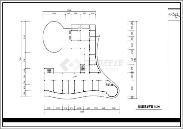 珠海市某艺术幼儿园5800平米4层框架结构教学楼建筑设计CAD图纸-图一