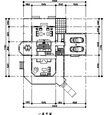 别墅设计_某二层带凉亭豪华欧式别墅建筑施工cad图，含效果图-图二