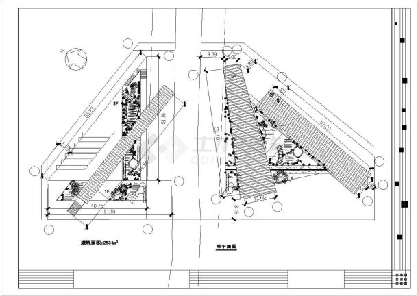 某二层框架结构特色宾馆设计cad建筑方案图（含美术馆设计）-图一