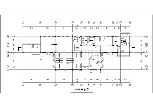 广州第七中学4500平米4层砖混结构教学楼建筑设计CAD图纸-图一