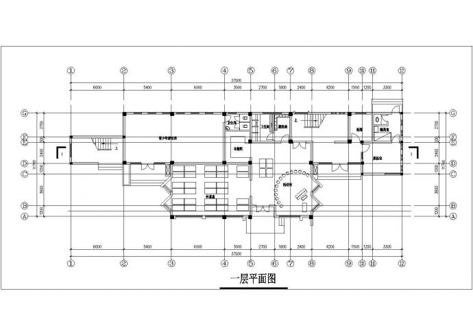 广州第七中学4500平米4层砖混结构教学楼建筑设计CAD图纸_图1