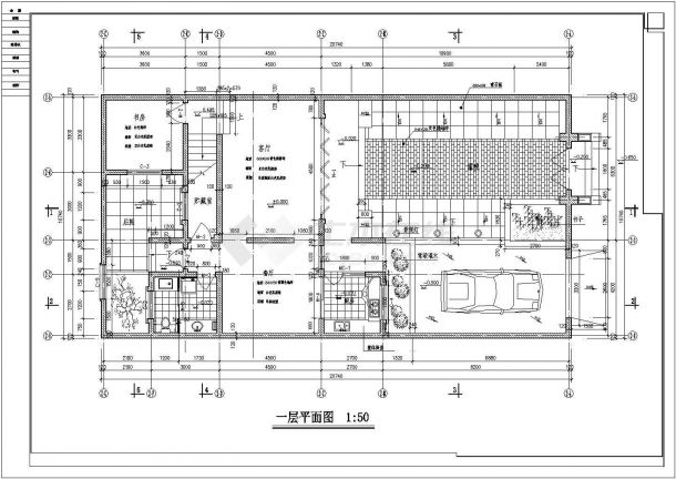 某主体二层仿古风格四合院设计cad全套建筑施工图（含效果图）-图二
