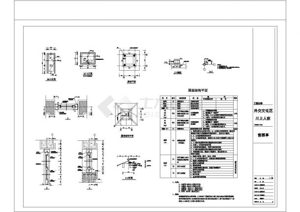 大唐芙蓉园外交文化区川上人家景观施工图（CAD，18张图纸），含建筑设计说明-图二
