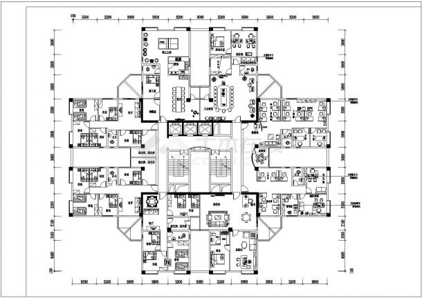 某地豪景小区住宅全套建筑设计cad图纸(含各层平面图)-图二