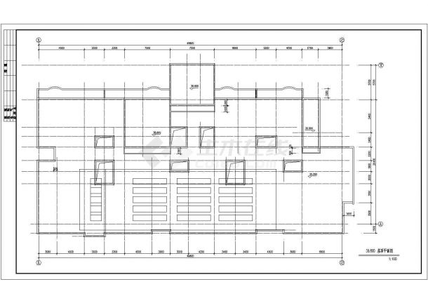 板式小高层公寓楼全套建筑施工设计cad图纸(含交通核地下室平面图，背(北)立面图)-图一