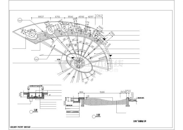 太阳广场景观施工图全套cad图纸（甲级设计院设计）-图一