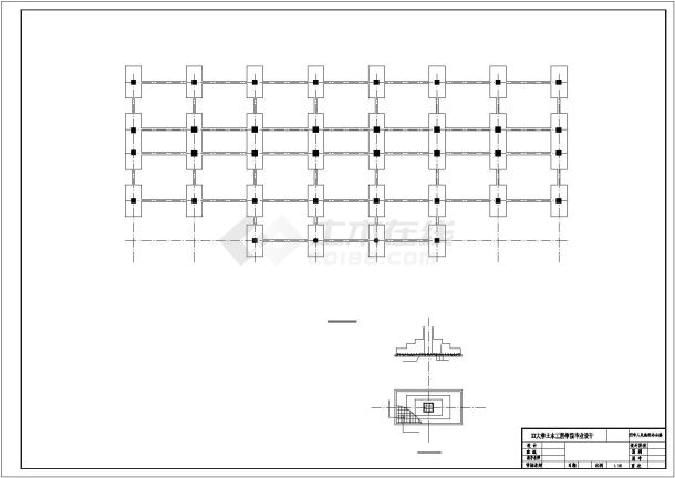 济南市秀山路某市政单位5层框架结构办公楼建筑结构设计CAD图纸-图一