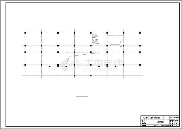 济南市秀山路某市政单位5层框架结构办公楼建筑结构设计CAD图纸-图二