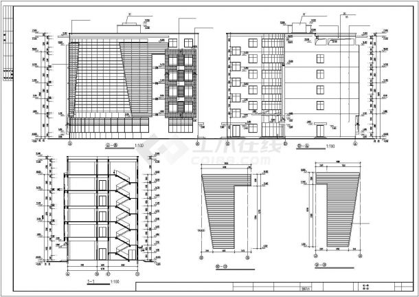 宁波市某家具厂5850平米6层框架结构办公楼建筑结构设计CAD图纸-图一