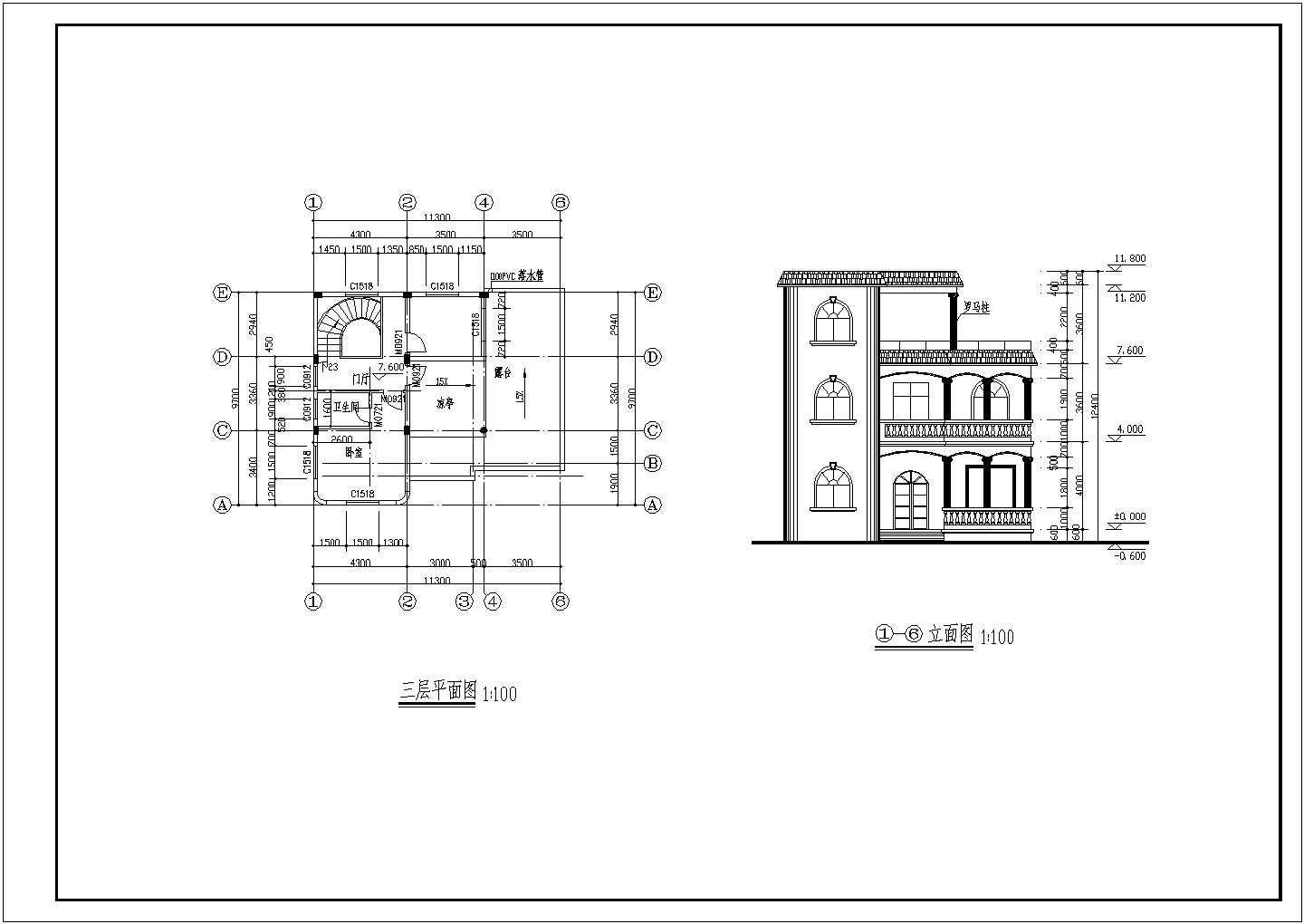 经典12套农村住宅设计cad建筑方案图
