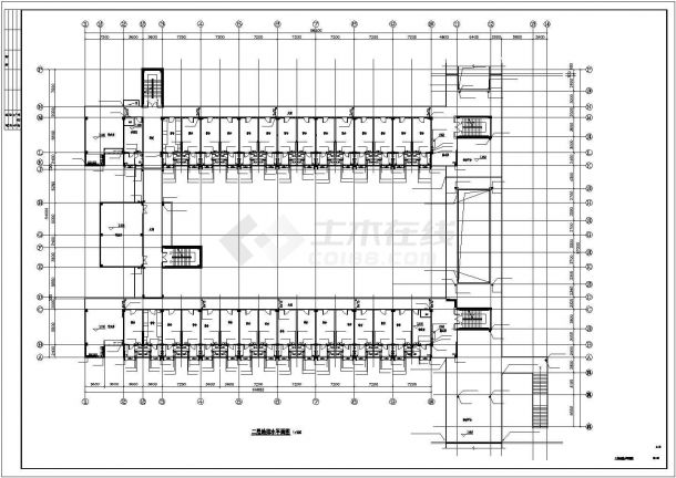 南昌某大学5层框架结构学生宿舍楼全套给排水系统设计CAD图纸-图一