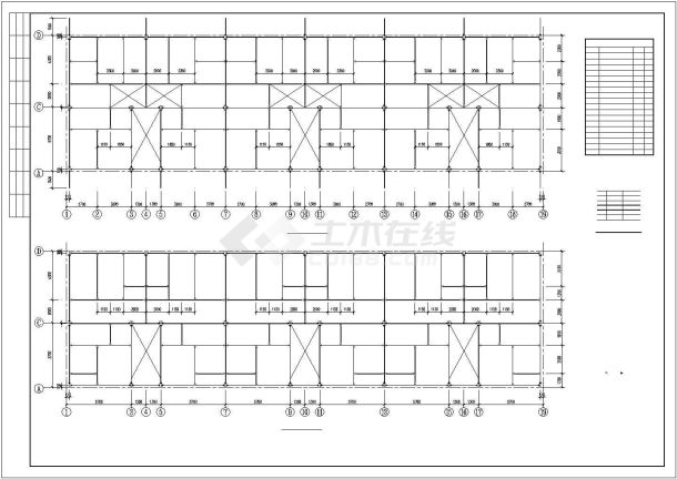 丽水市某现代化小区4层钢结构住宅楼全套结构设计CAD图纸-图一