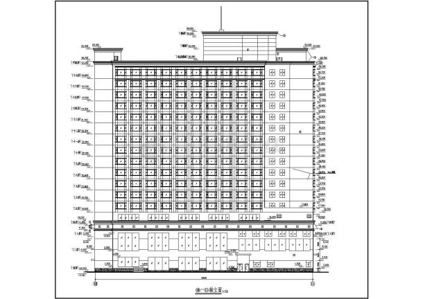 高层大酒店建筑设计cad图纸-图二
