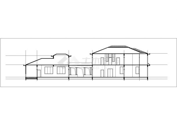500平米左右2层砖混结构中式别墅全套建筑设计CAD图纸-图一