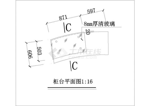 孟州市市区某百年老店店面装修设计CAD图纸-图二