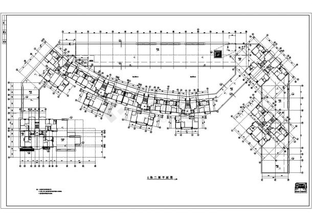 金华市某某高层住宅小区建筑施工设计CAD图纸（商业步行街）-图二