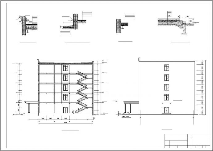 北京某7000平米左右5层钢框架结构连锁旅馆建筑结构设计CAD图纸_图1