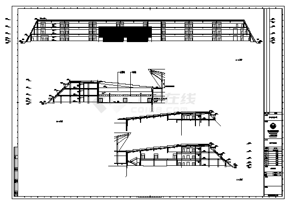 三层博物馆新馆辅楼建筑设计cad图，共八张-图二