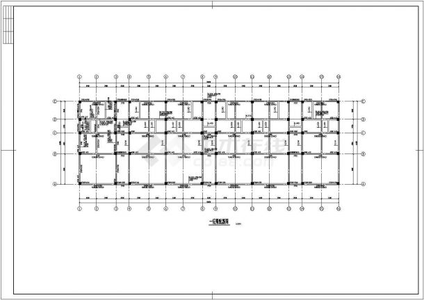 秦皇岛市某市政单位3400平米6层框架结构办公楼建筑结构设计CAD图纸-图二