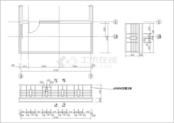 经典阳台建筑设计cad施工大样图（含多种类型设计）-图一