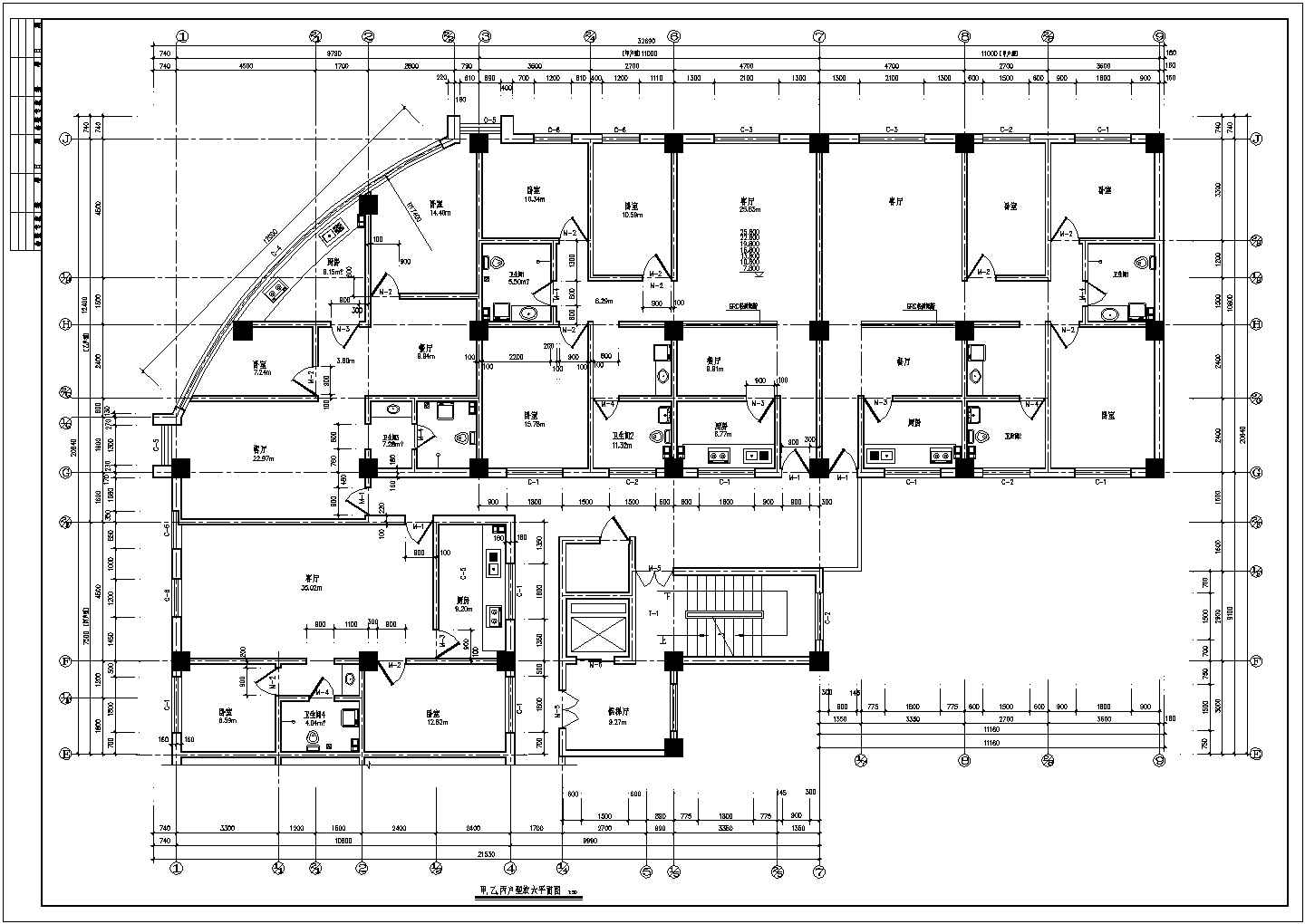 荣丰苑建筑及结构全套施工设计CAD图纸
